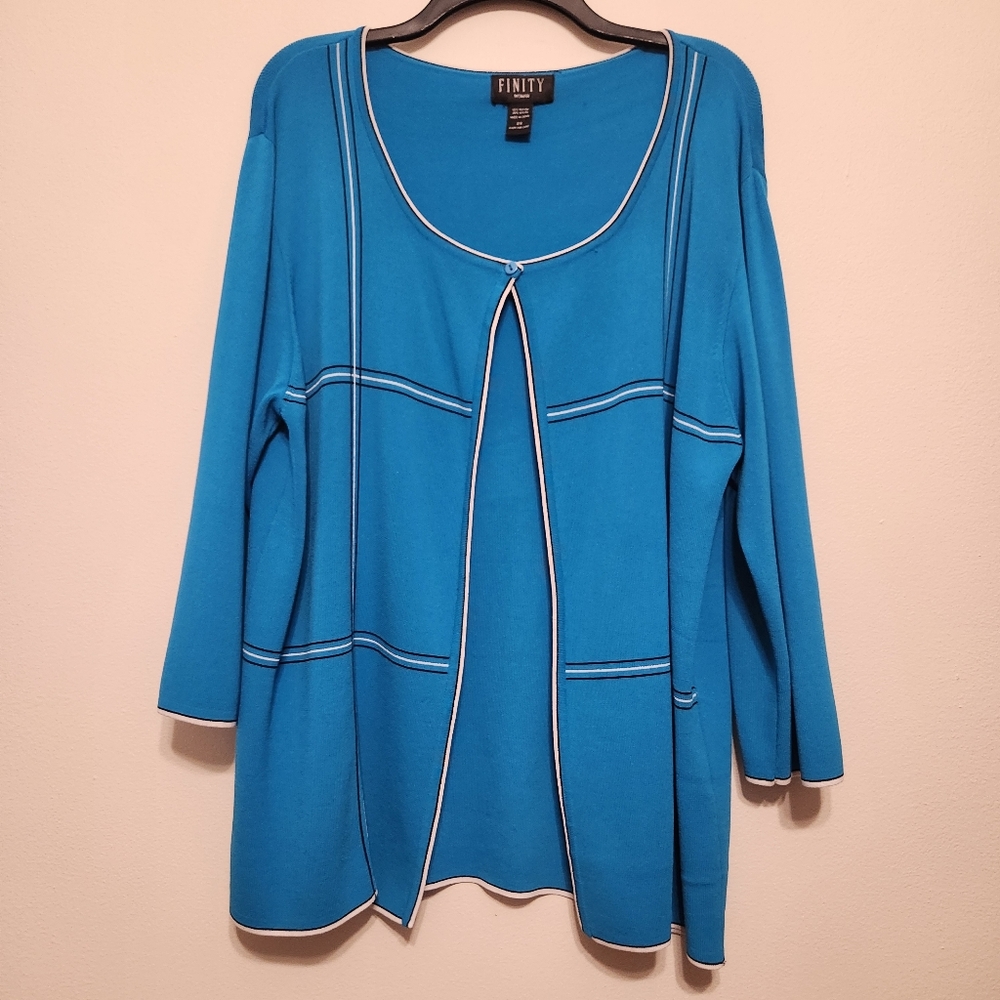 Finity Blue Plaid Cardigan